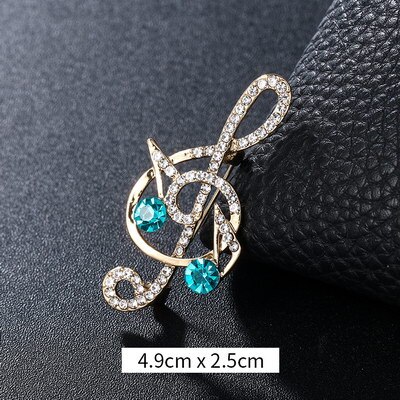 Weimanjingdian Crystal Rhinestones Pave Muzikale Borden Broche Reversspeldjes: 9425 lt blue