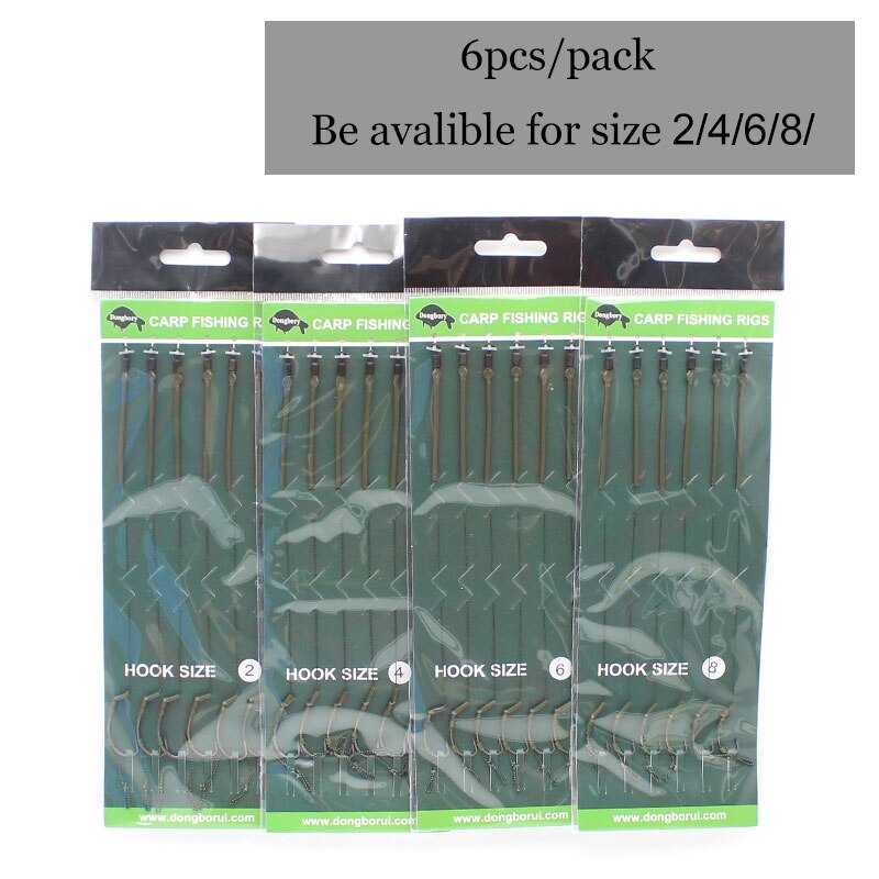 6pcs Pop Up Ready Tied Carp Rigs Fishing Tackle Set Tresse Carp Fishing Line Zig Rig For Fishing Swivels Ring Fishing Equipment