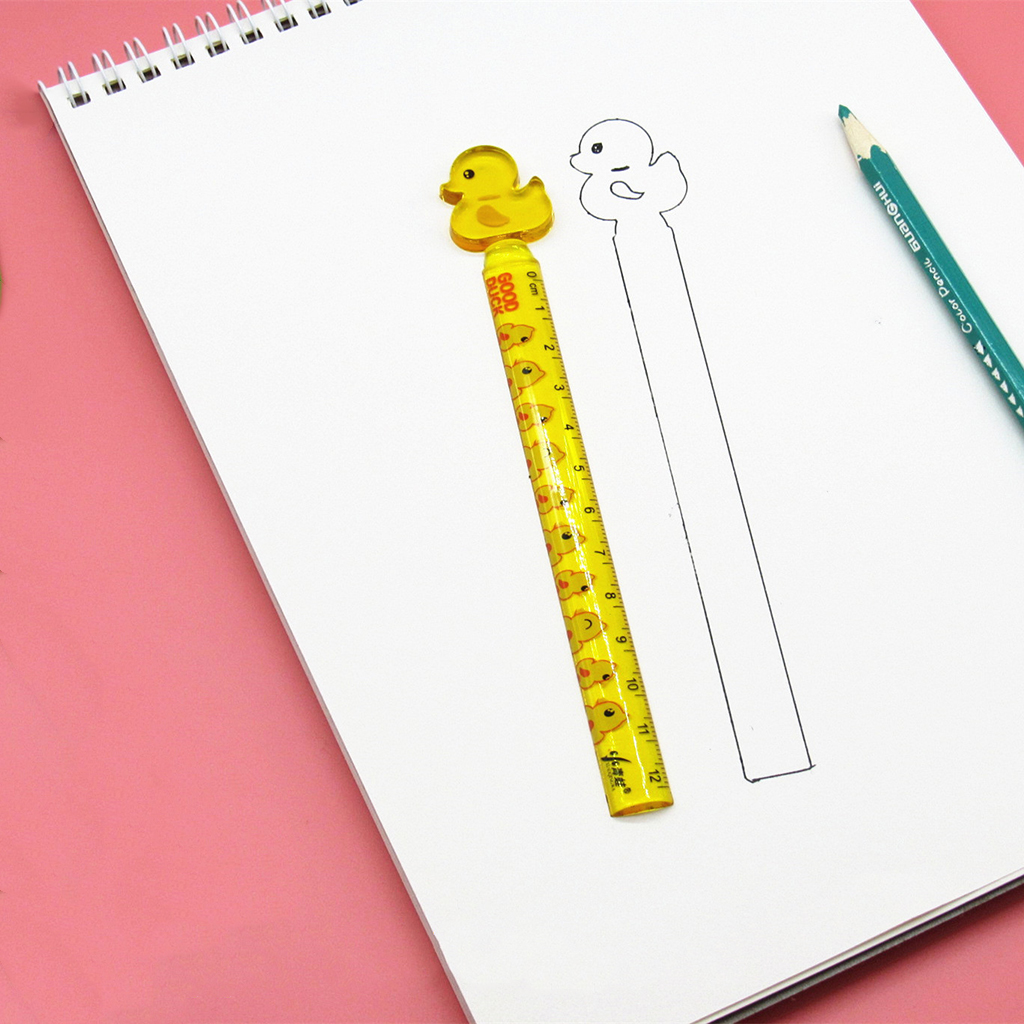 Cute Duck Plastic Straight Ruler Measuring Tool Stationery Office School Supply