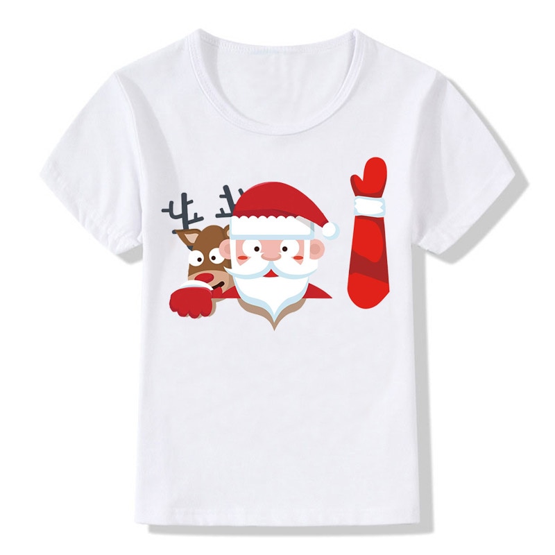 T-Shirt manches courtes col rond pour fille et garçon, à la , imprimé dessin animé, blanc, BAL570