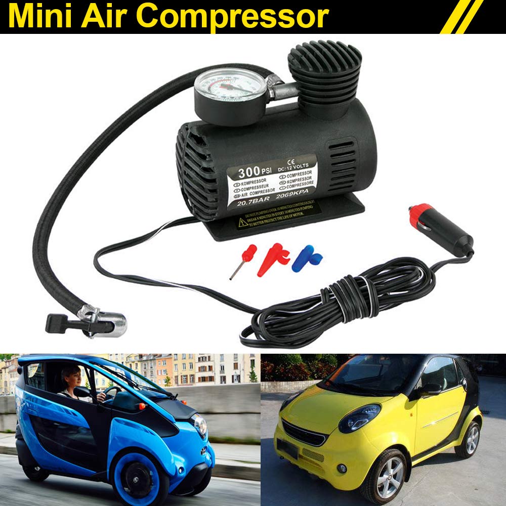 300PSI 12V Mini Pump Portable Air Electric Compressor Car Tire Motorcycle Basketball Football Air Inflator Pump