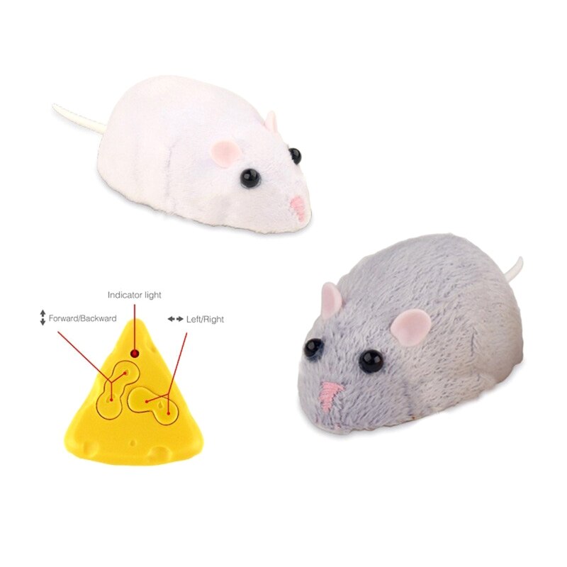 4’’ Remote Control Rat Realistic Running Mouse Funny Prank Joke Props for Party Entertainment Family Activity Supplies D5QA