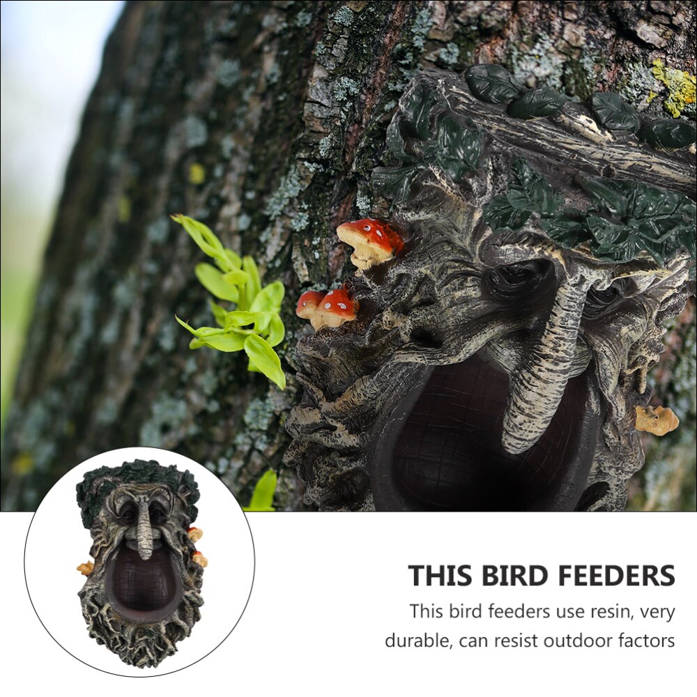 Outdoor Hanging Bird Feeder Tree Face Wild Bird Feeder Park Decoration