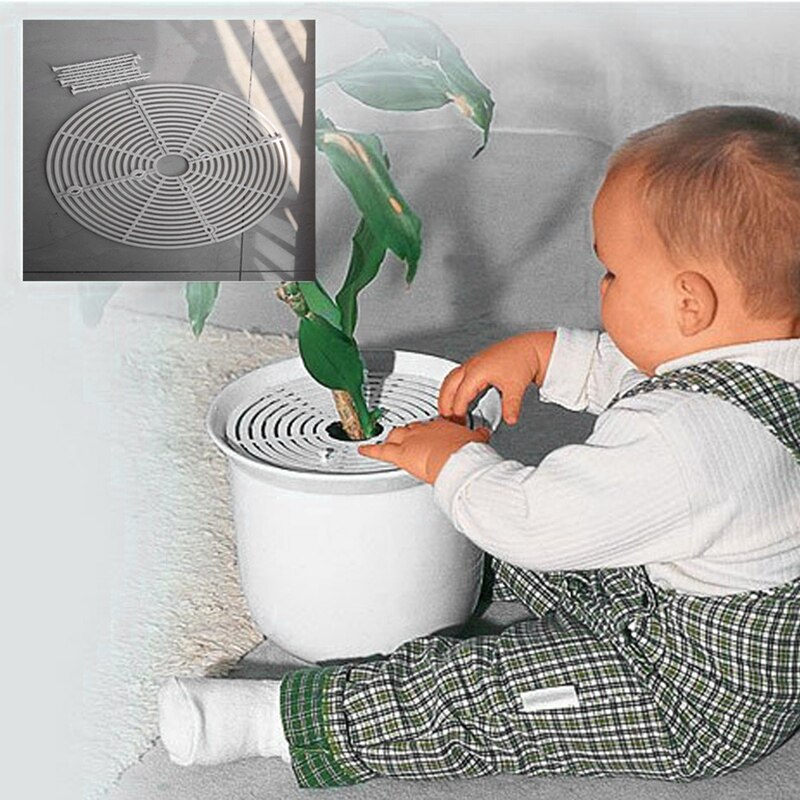 1Pack Bloem Bescherming Accessoires Tuin Plant Pot Bodem Guard Cover Grid Frame Thuis Wit Kan Worden Gesneden