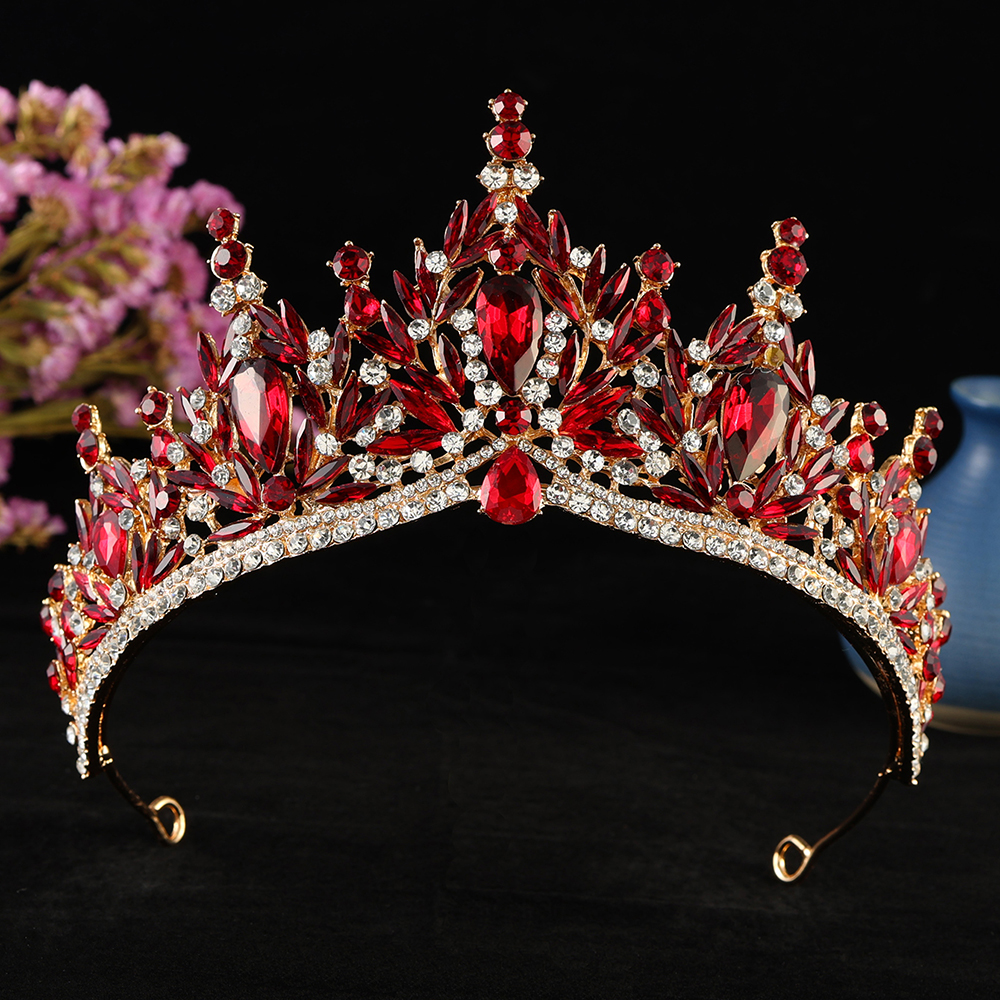 Tiara de cristal de gota de agua de Color dorado Vintage barroco para mujer, diadema, boda, niñas, de cumpleaños, corona , accesorios para el cabello: Pistola negra plateada