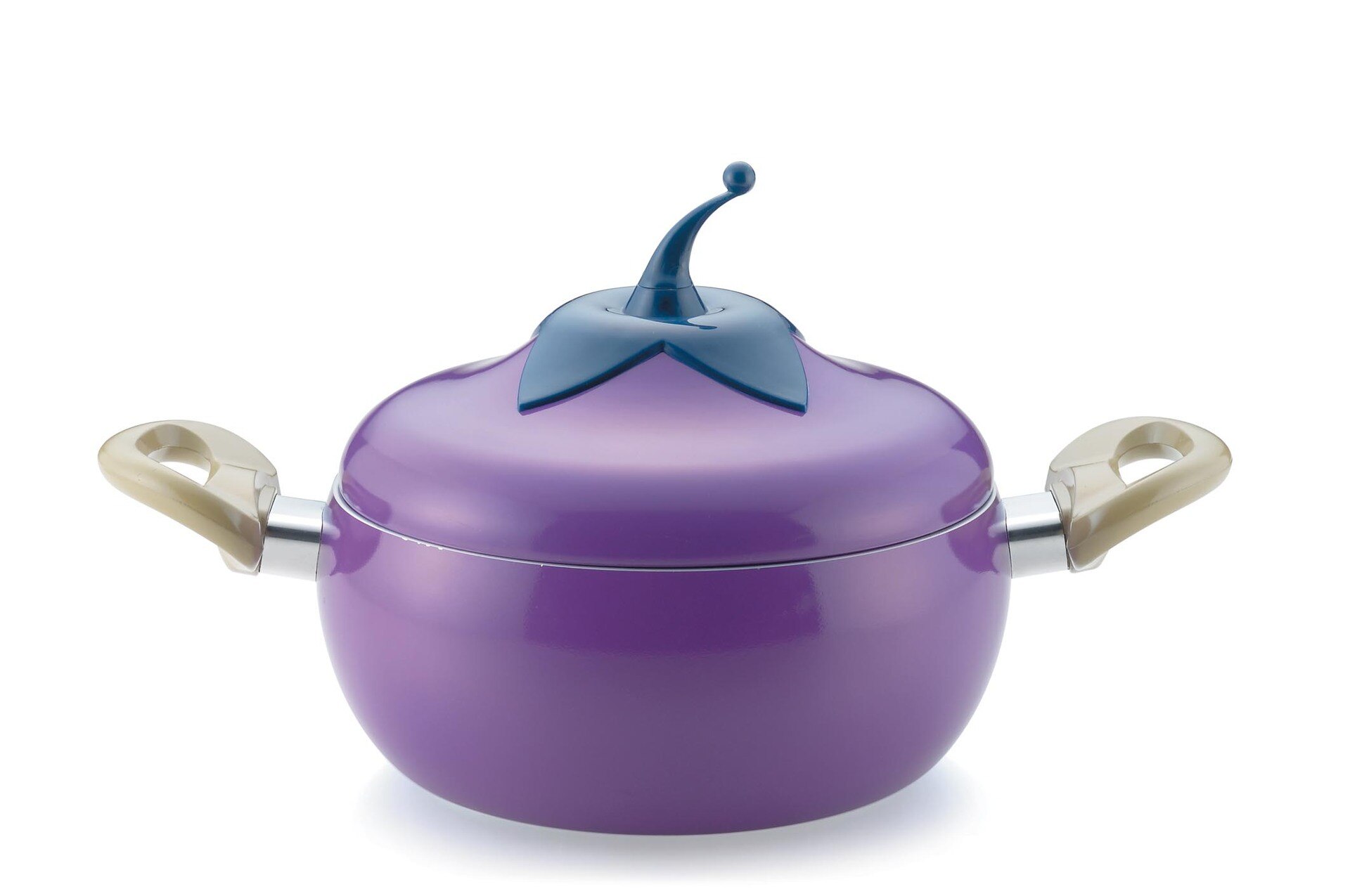 Marmite à soupe créative en alliage d'aluminium, cuisinière à gaz à Induction universelle en aluminium, Double oreilles, poêle à frire Wok: Eggplant soup pot