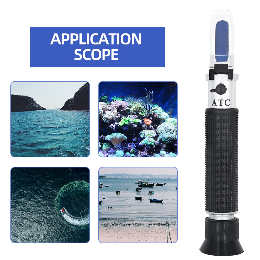 With Retail Box hand-held 0-100% Refractometer Optical Instruments salinity Salt SeaWater Salinity Specific Gravity tester35%off