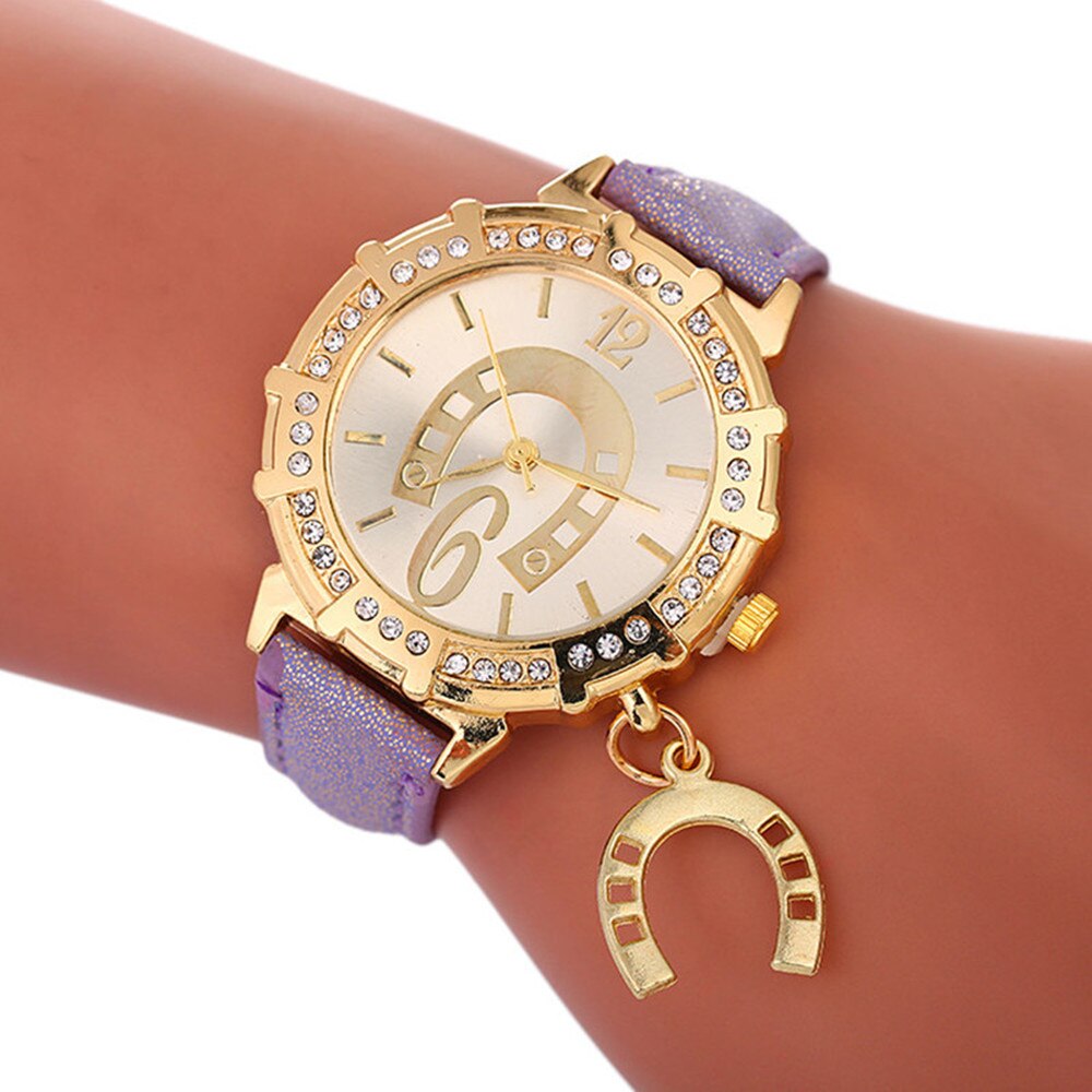 Hoefijzer accessoires vrouwen horloge flash band horloge luxe quartz horloge armband horloge voor vrouwen: G