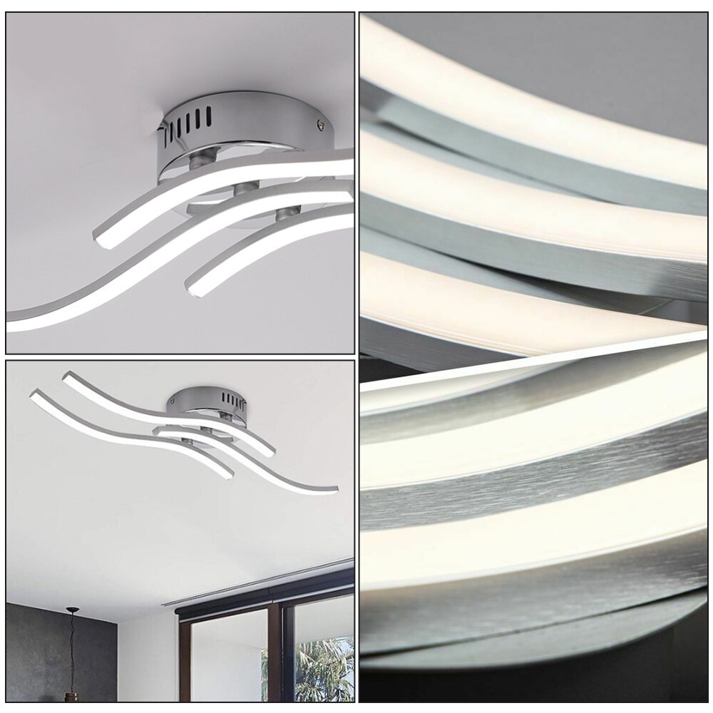 Ceiling Lamp Triple Line Wave Shape Flashing Decoration Light