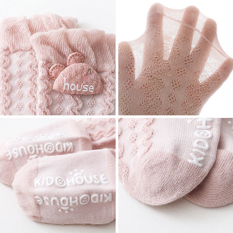 3 Paare/los Baby Mädchen Socken Sommer Gittergewebe Atmungsaktive Baumwolle Baby Knie Hohe Socken Nette Bogen Kleinkind freundlicher Lange Socken