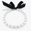 Pet Pearl Collar Dog Rhinestone Shiny Princess Necklace Cat Bow Adjustable Pendant Decoration Pet Supplies Chihuahua Accessories: White / S