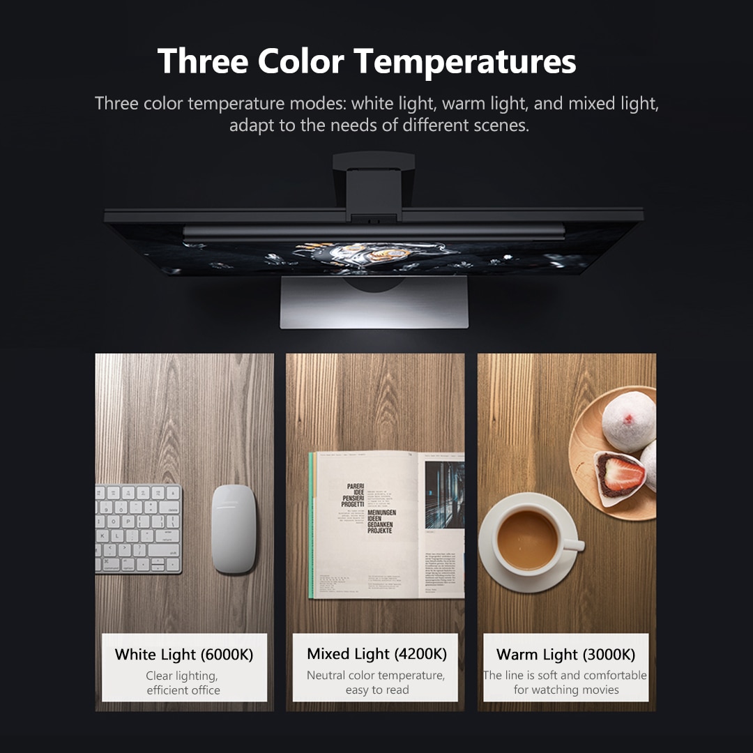 LYMAX LED Desk Lamp Screen Bar Display Hanging Light Eyes Protection PC Computer Monitor Light Bar Dimmable Reading Screen Lamp