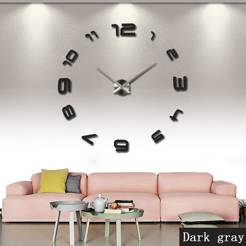 Specialtilbud ur vægure reloj de pared horloge ur stort dekorativt akryl spejl kvarts stue