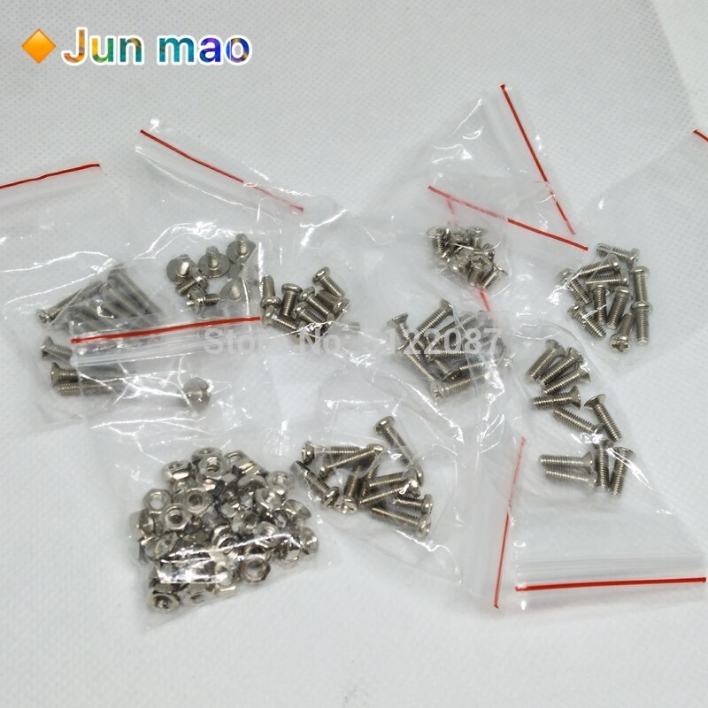 130 sztuk M3 nakrętka śrubin M3 * 5 3*8 3*10 3*12 3*16 okrągłe głowy śruba z łbem płaskim czapka zestaw wkrętów Phillips M3x5 mm śruba z M3x16