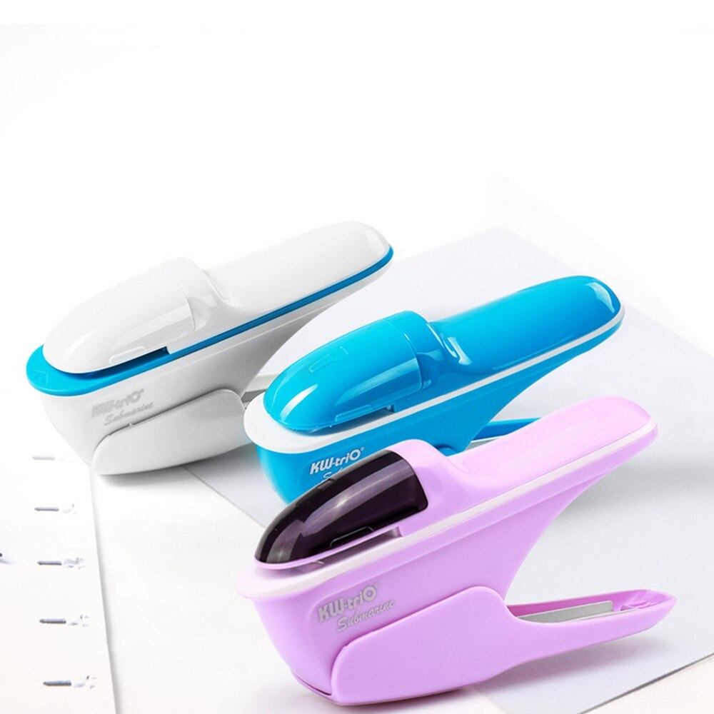 Hand-held Mini Safe Stapler Free Stapleless Without Stapler 7 Sheets Capacity Paper Stapler Office Bookbinding Supplies