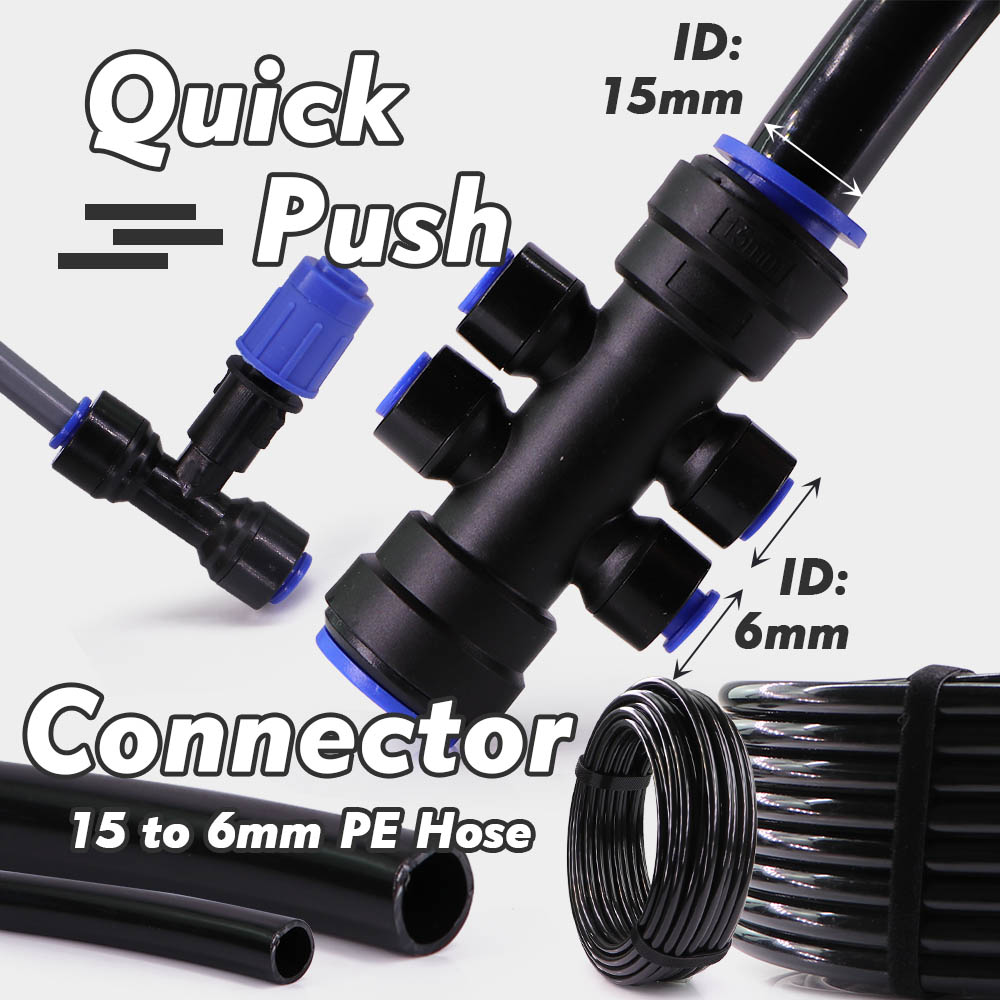 1/2" Garden Bubbler Irrigation Watering System 360° Adjustable Sprinkler 15 to 6mm Quick Connect Micro Drippers Sprayer PE Hose