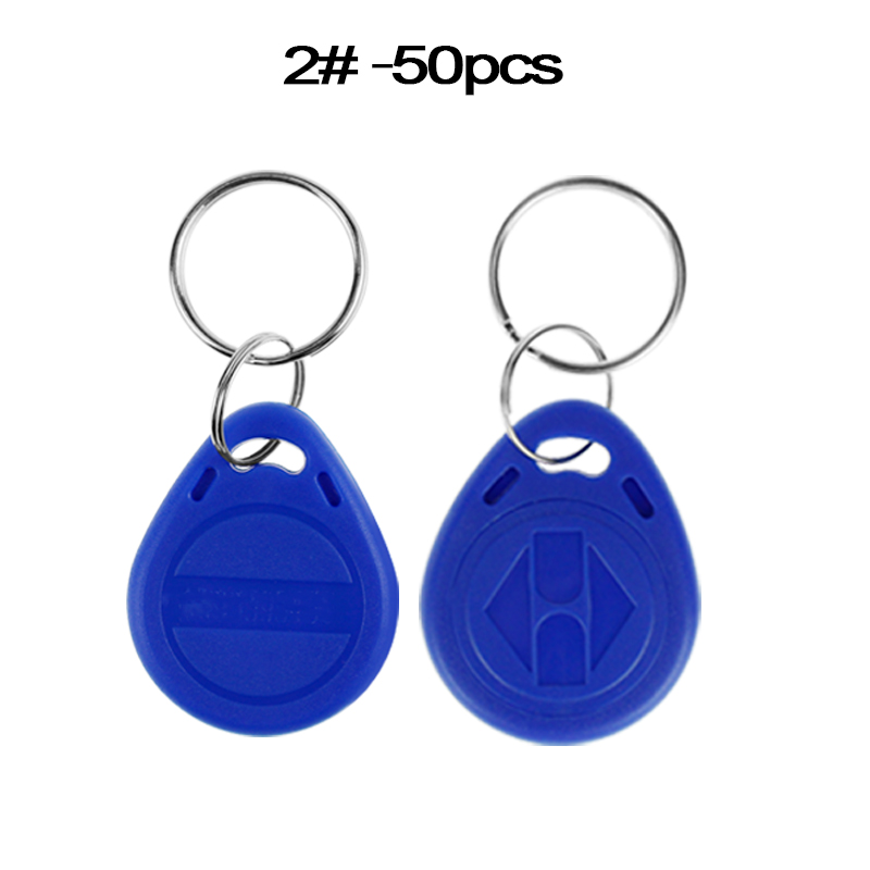 125 KHz RFID Beschrijfbare Keyfobs EM4305/T5577 Lezen en Schrijven Key Card Gekopieerd Toegangscontrole Systeem Metalen Sleutelhangers Kleine blauw Token: N2-50 pieces