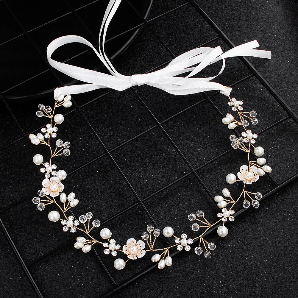 Bruiloft Haar Accessoires Kristal Parel Haar Riem Bruiloft Bruids Haar Sieraden Haar Sieraden Bruid Hoofdtooi Hoofdbanden Fd
