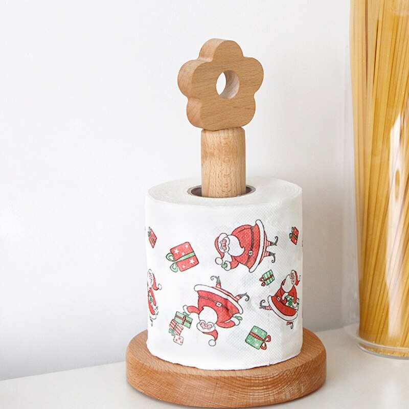 Wooden Kitchen Roll Holder roll Stand Wood Kitchen Paper Towel Roll Holder