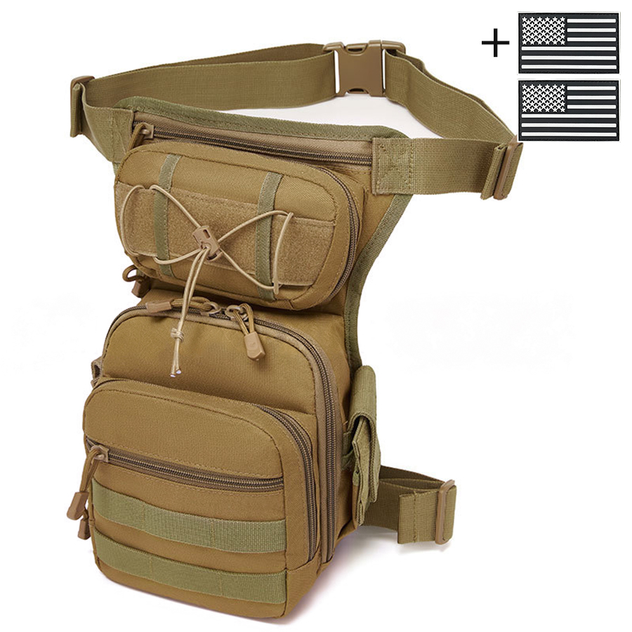 Outdoor wear-resistant nylon multifunctional leg bag with adjustable MOLLE mounting waist bag toolkit: SKY BLUE
