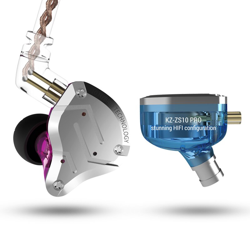 Kz  zs10 pro aptx hd bluetooth-kabel i örat hörlurar hybrid 4ba 1dd hifi bas hörlurar metall hörlurar sport för iphone
