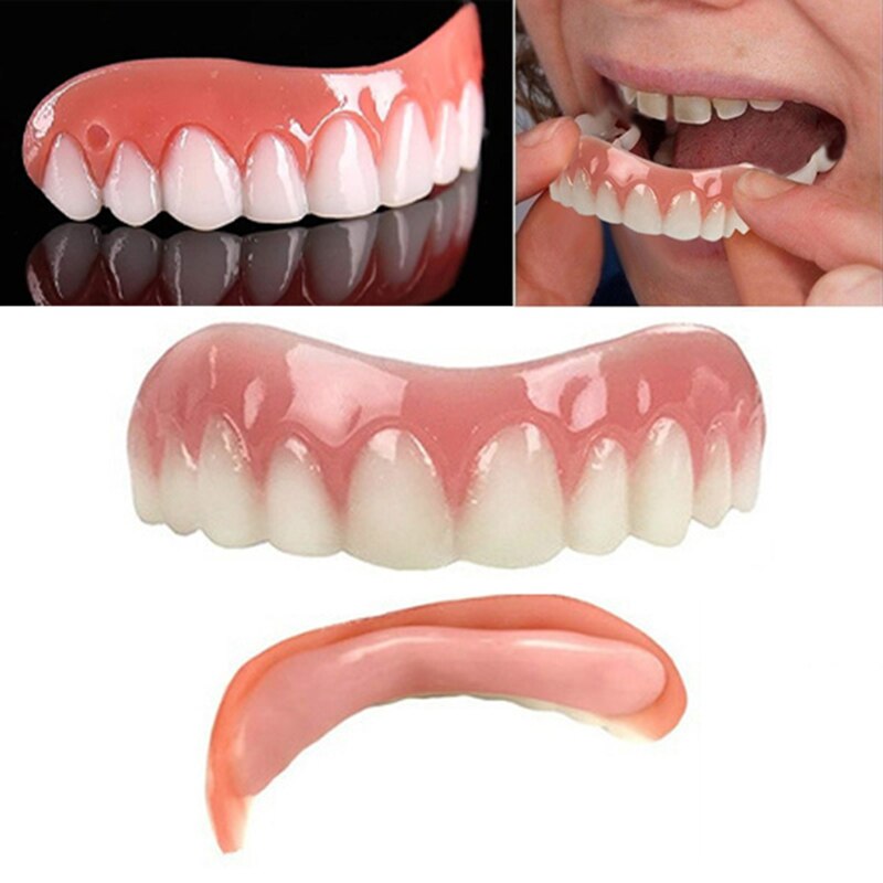 Chapa superior para dentadura con sonrisa perfecta, cuidado dental blanqueador, dentadura postiza, 1 unidad