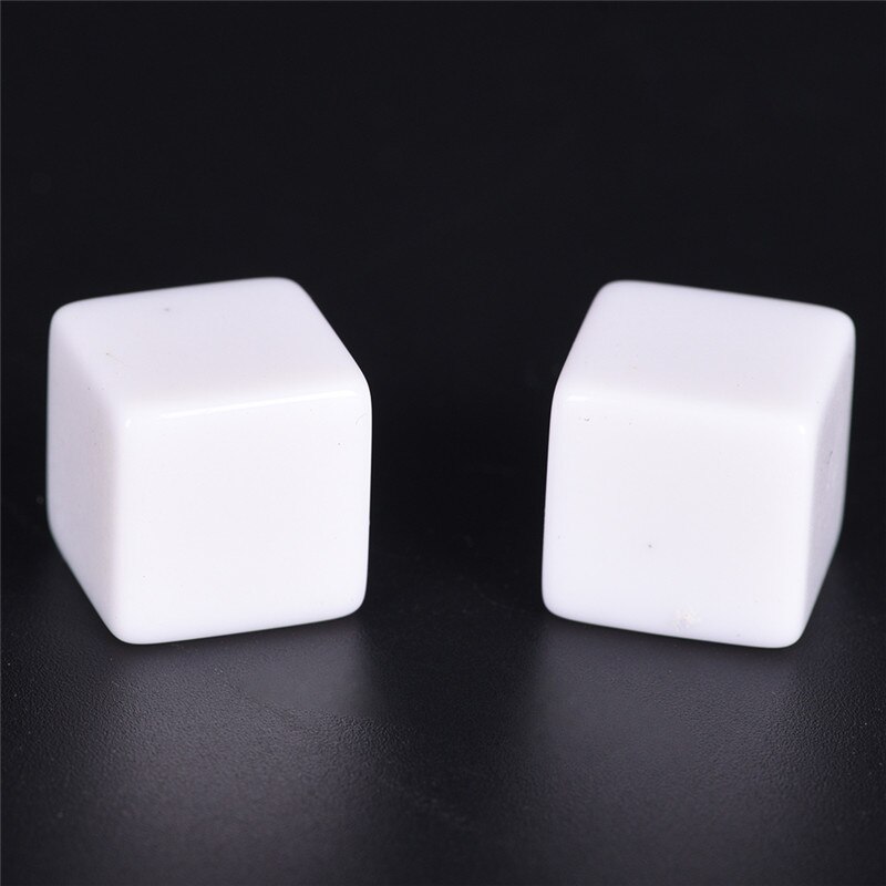 10PCS/Lot Other Game Accessories White 16mm Gaming Dice Standard Six Sided Square Corner Die For Birthday Parties