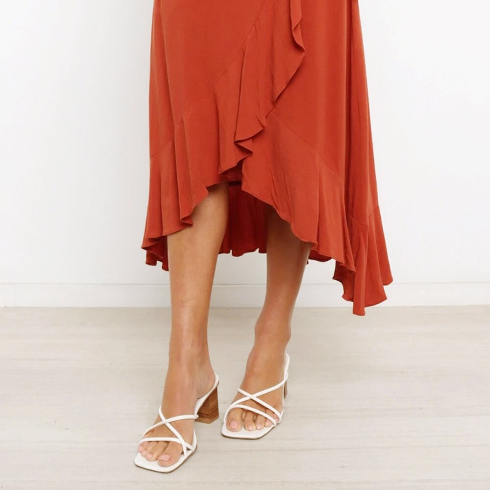 Sexy Zomer Wrap Rok Strand Lange Rok Hoge Taille Split Solid Ruches Vrouwen Jurk Party Casual Rokken Mujer Faldas Saias mulher