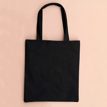 XINGMING solid balack reusable shopping bags women men tote canvas bag eco cloth bags Multiple sizes