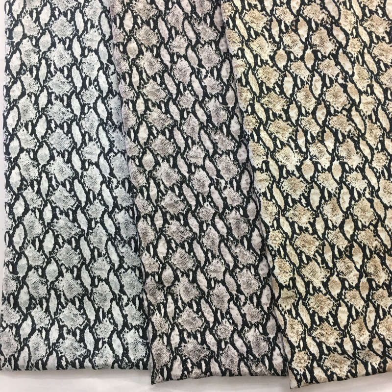 2022 Snake Pattern Chiffon Linen Imitation Cotton Polyester Printed Cotton Snake Pattern Printed Fabric Dress Fabric