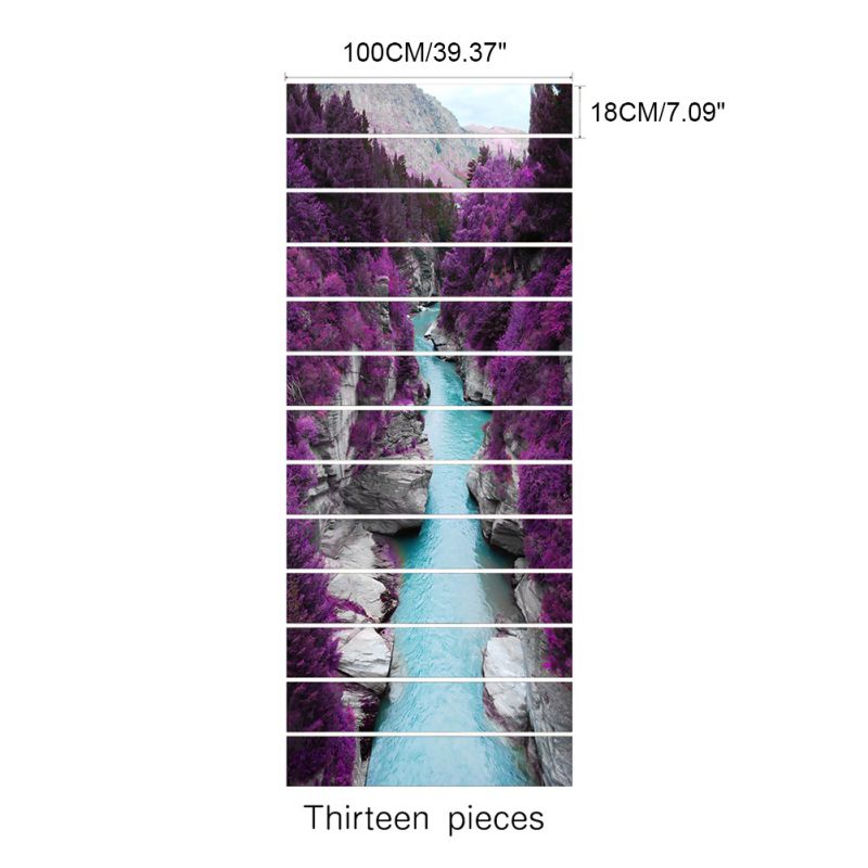 13pcs Removable Stairs Sticker Step Self-Adhesive Ceramic Tiles PVC Stair Wallpaper Decal Vinyl Stairway Home Decoration