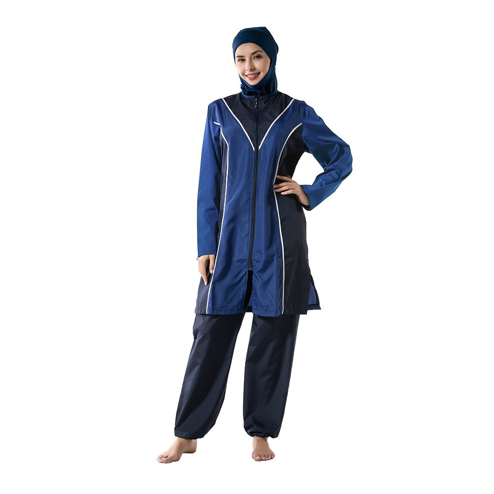 Taobo kvinder piger muslimske kvindelige badetøj plus size burkinis muslim badetøj med hat 3 stk islamisk beskeden badning: Xxl