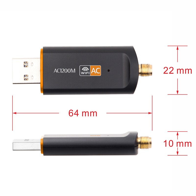 ASHATA Mini Network Card, 1200Mbps Dual-Band Wireless Network Card