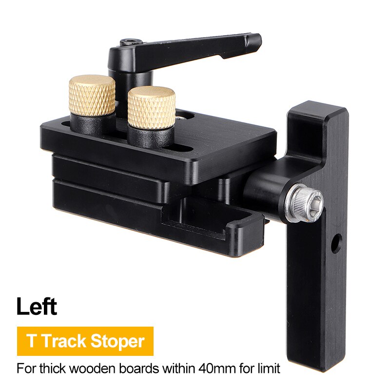 300-800mm t-track met schaal, legering t-tracks, t-sleuf, verstekrailstopper, houtbewerking, zaagtafel, werkbank, doe-het-zelfgereedschap, accessoires: Linker stop
