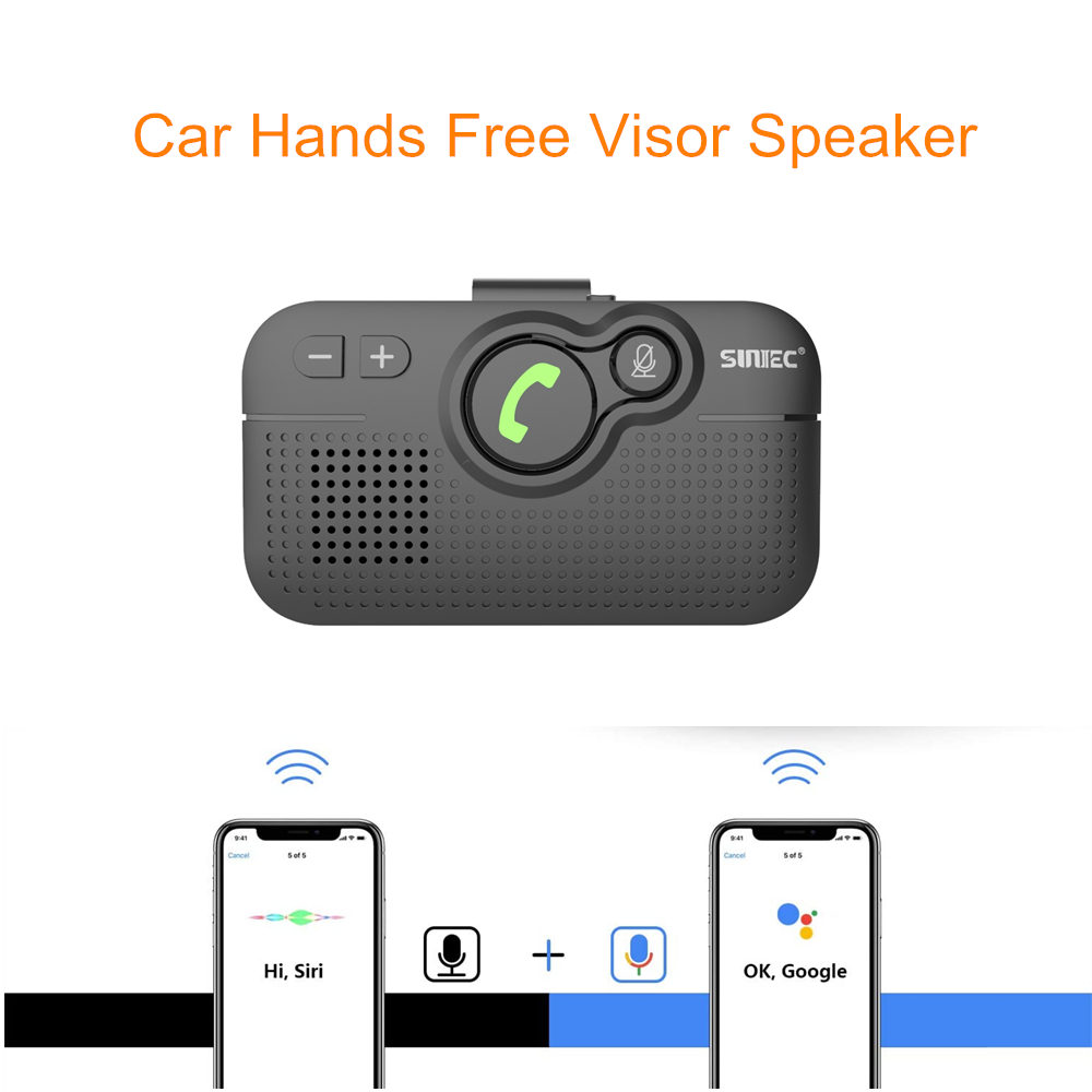 Car Hands Free Visor Speaker - BC980 Support Siri Google Assistant Voice Guidance Wireless Intelligent Control Speakerphone