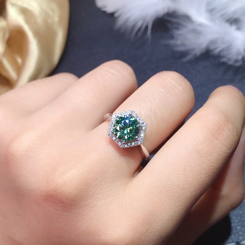 Trendy Bloemvorm Green Zirconia Zilveren Kleur Ring Voor Vrouwen Partij Crystal Sieraden Maat Verstelbaar Voor Vrouwen