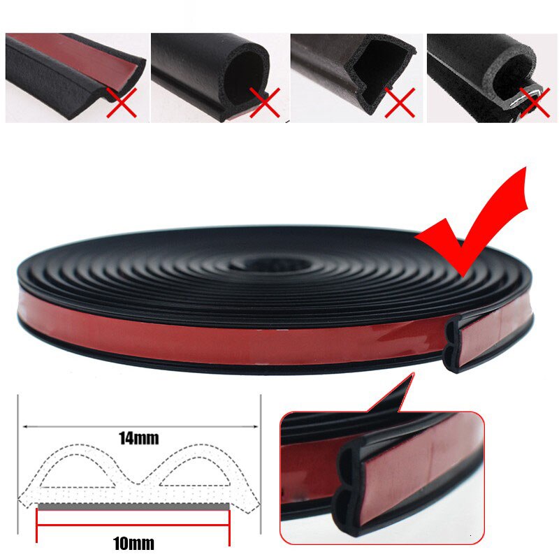 B forme voiture porte joint bandes son autocollant en caoutchouc pour Ford Mondeo mk4 Focus 2 3 mk3 Fiesta mk7 Ranger Fusion Kuga Ka accessoires