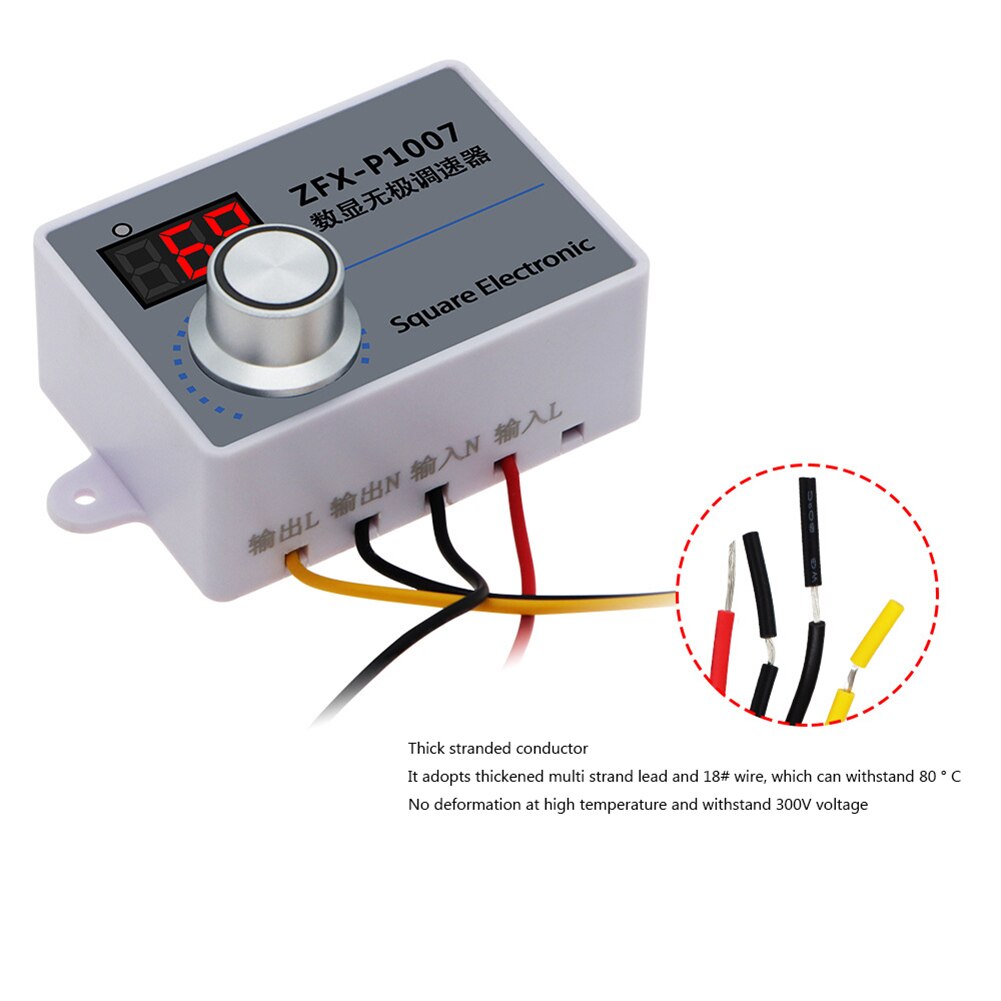 Speed Controller Stepless Speed Controller Waterproof 500W AC 220V Velocity Regulator Control Switch Motor Accessories