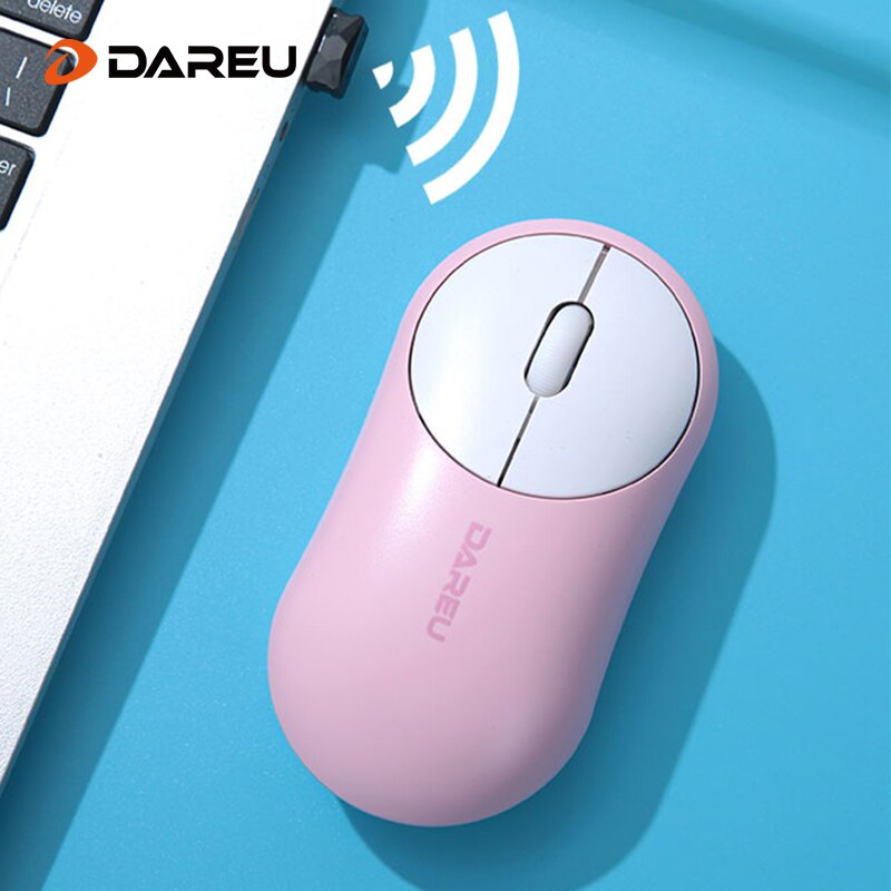 DAREU Bluetooth Wireless Mouse BT 2.4Ghz Dual Mode Mini Mute Mice with Silent Rotary Switch For PC Steam Computer