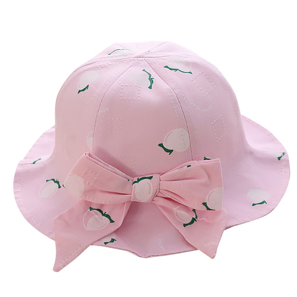 Sombrero de verano con lazo de fruta para niños, gorra de pescador con lazo, protector solar, plegable, para playa, 45