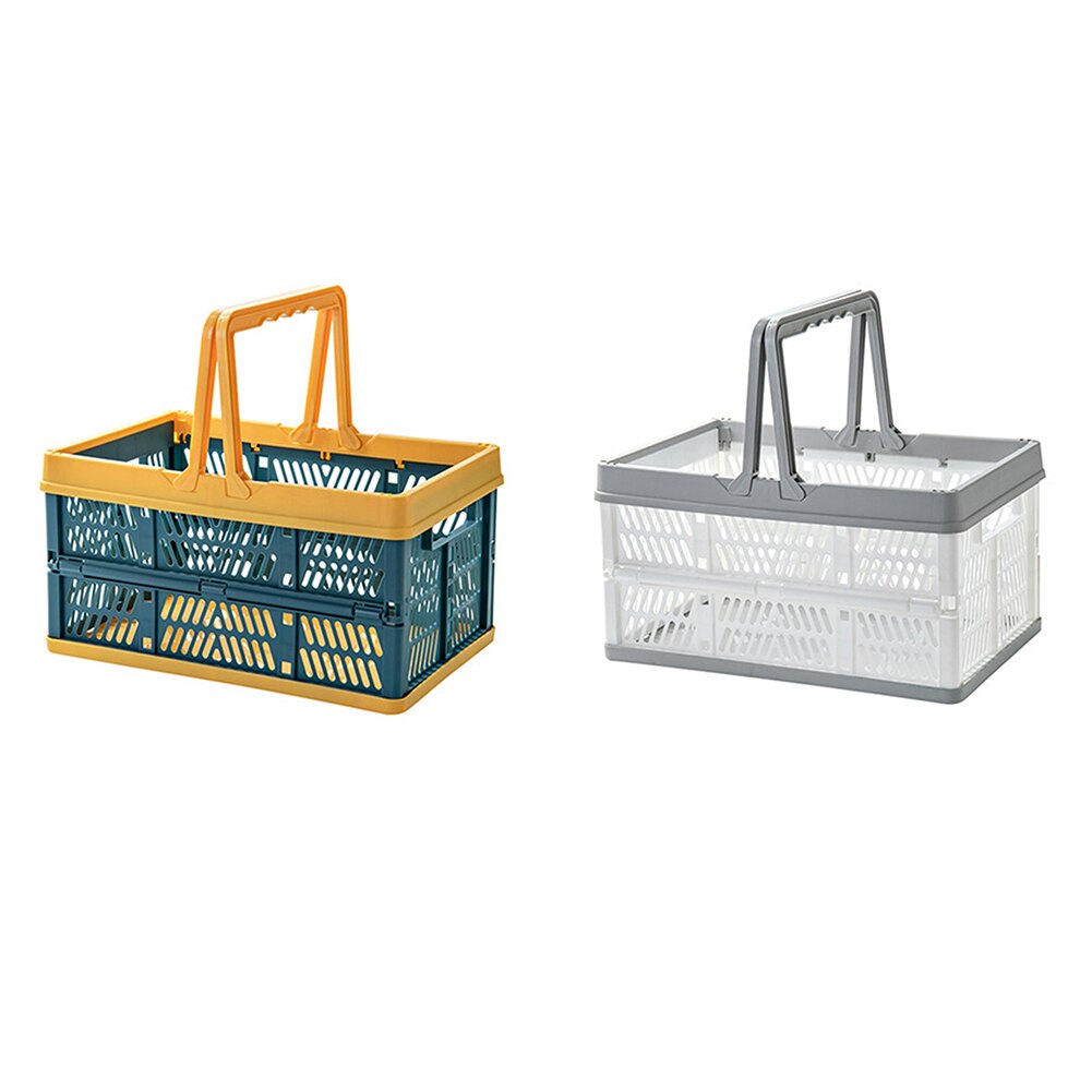 Folding Food Snack Storage Basket Portable Picnic Shopping Cosmetics Toys Organizer Hand Baskets Desktop Storage Box