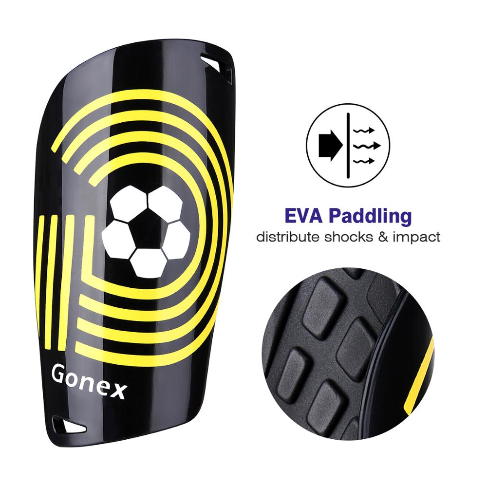 Gonex Soccer Shin Guards with Slip Pad Sleeves Canilleras for Football Games, EVA Cushion Protection Reduce Injuries 1 Pair