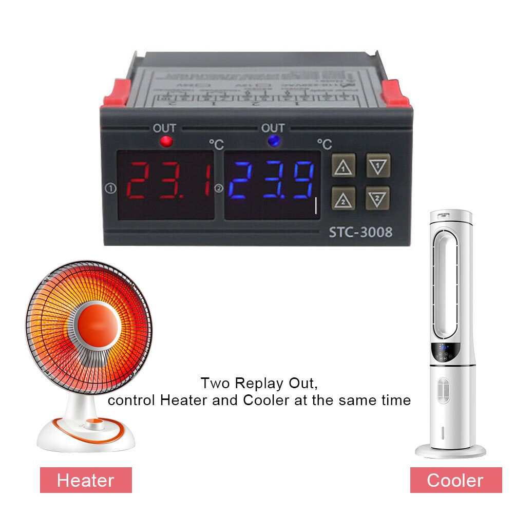Digital Display Intelligent Dual Control Electronic Thermostat Dual Display Dual Electronic Temperature Home Intelligent System