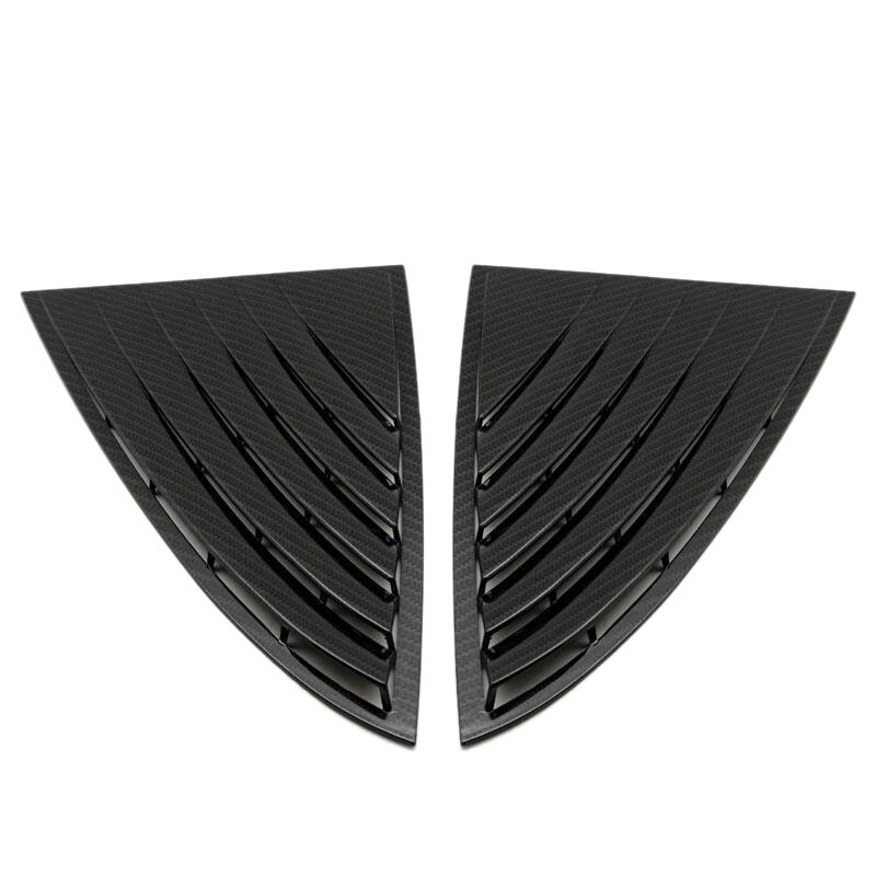 Rear Window Triangular Shutter Deflector Window Stickers for Tesla Model 3: Carbon Fiber