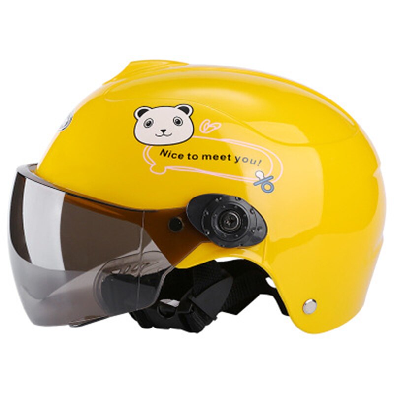 Motorcycle Helmet Children Helmet Scooter Crash Helmet Boy and Girl Kid Summer Helmet Sunshade Sun Protection: yellow