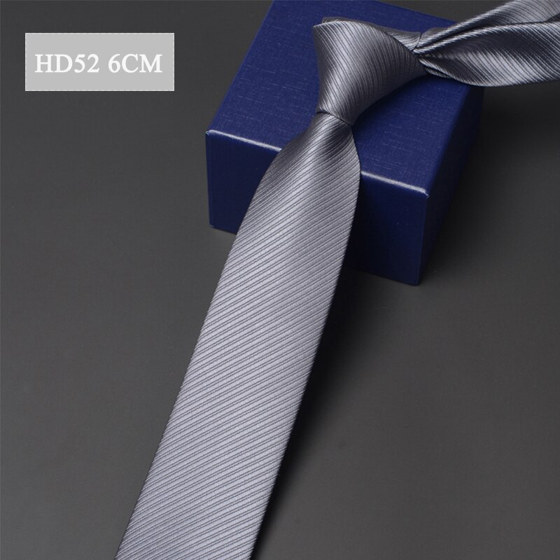 Ankomster 6cm & 8cm brede bånd til mænd forretningsarbejde slips formel ensfarvet hals slips gråblå: Hd52 6cm