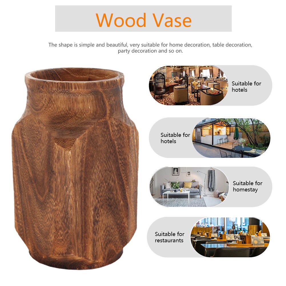 Tabletop Party Japanese Style Living Room Home Decor Flower Pot Office Freestanding Wedding Wood Vase Centerpiece Retro