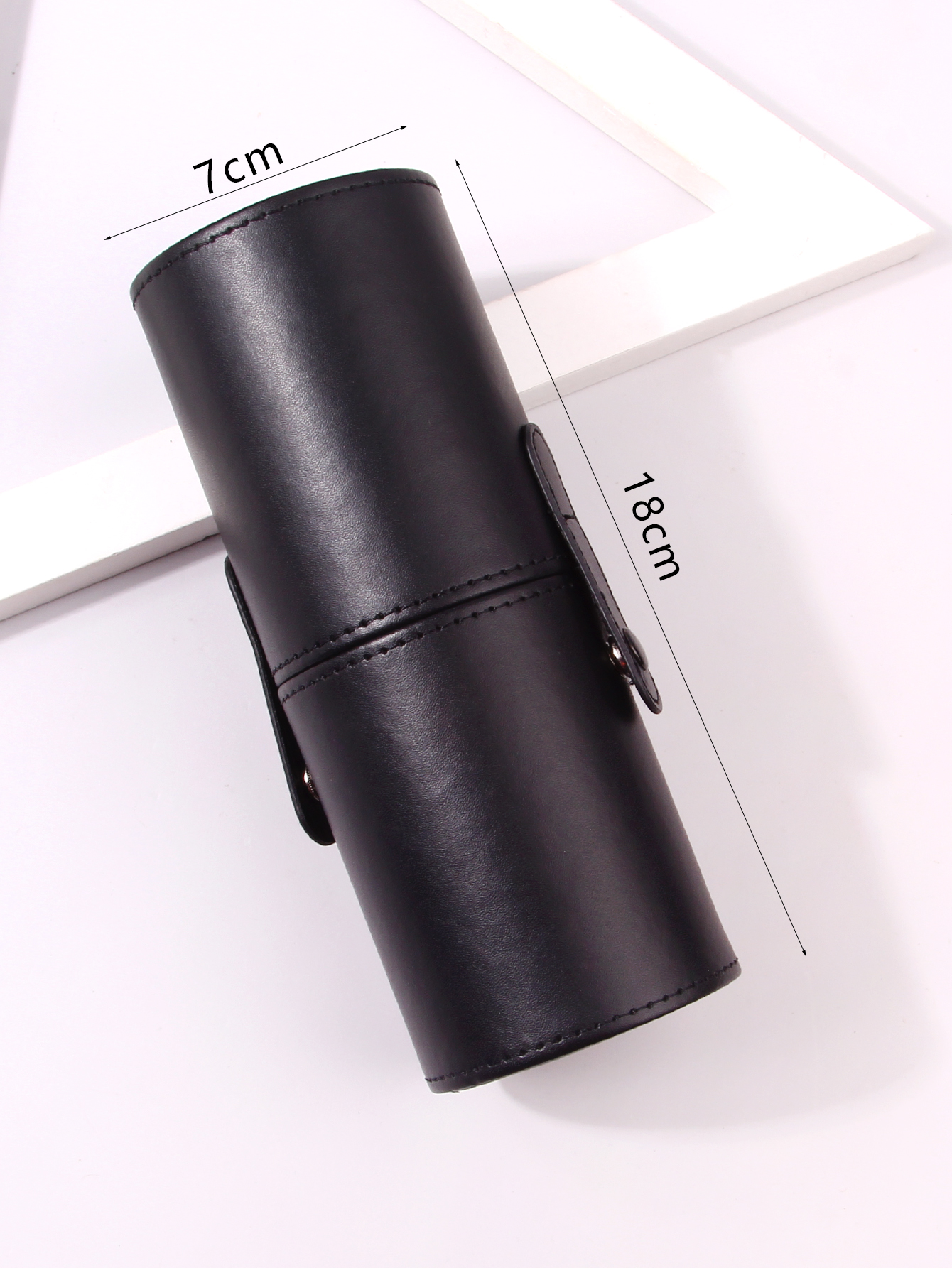 Makeup Brush Holder Large Capacity Make up Brush Case Organizer Cosmetic Cup Cylinder Storage Bag: Navy Blue