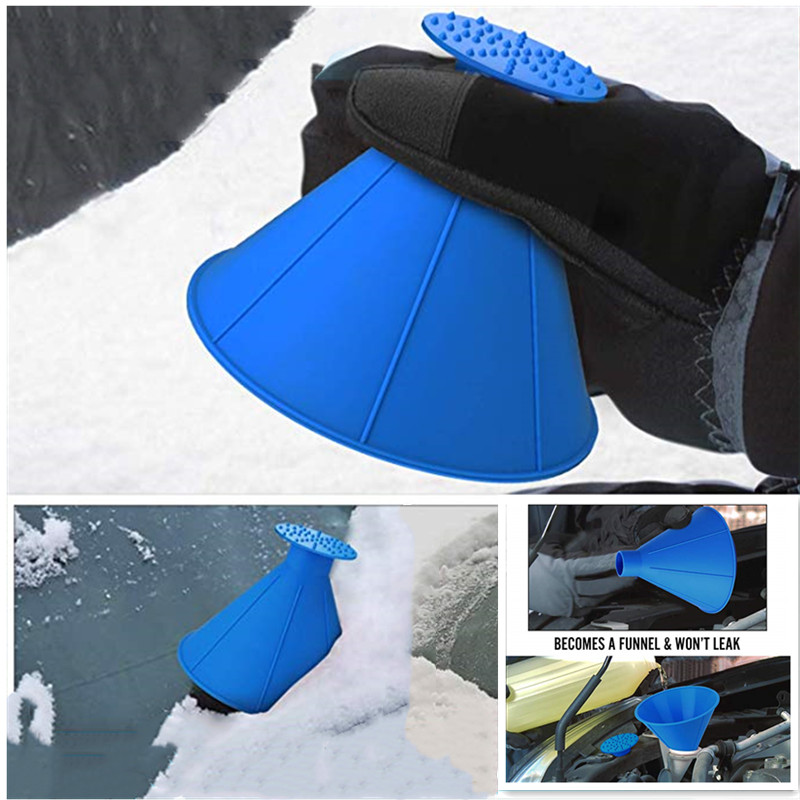 Grattoir de glace de pare-brise rond de grattoir de ConeMagic magique, grattoir de neige de pare-brise de voiture outil magique de déneigement Windshiel en forme de cône