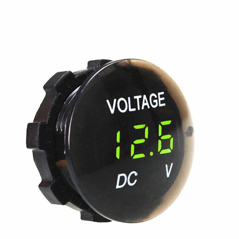 Voltmètre numérique LED ampèremètre voiture moto camion DC 5V-48V panneau tension mètre testeur batterie capacité affichage sur interrupteur: Green  1PC